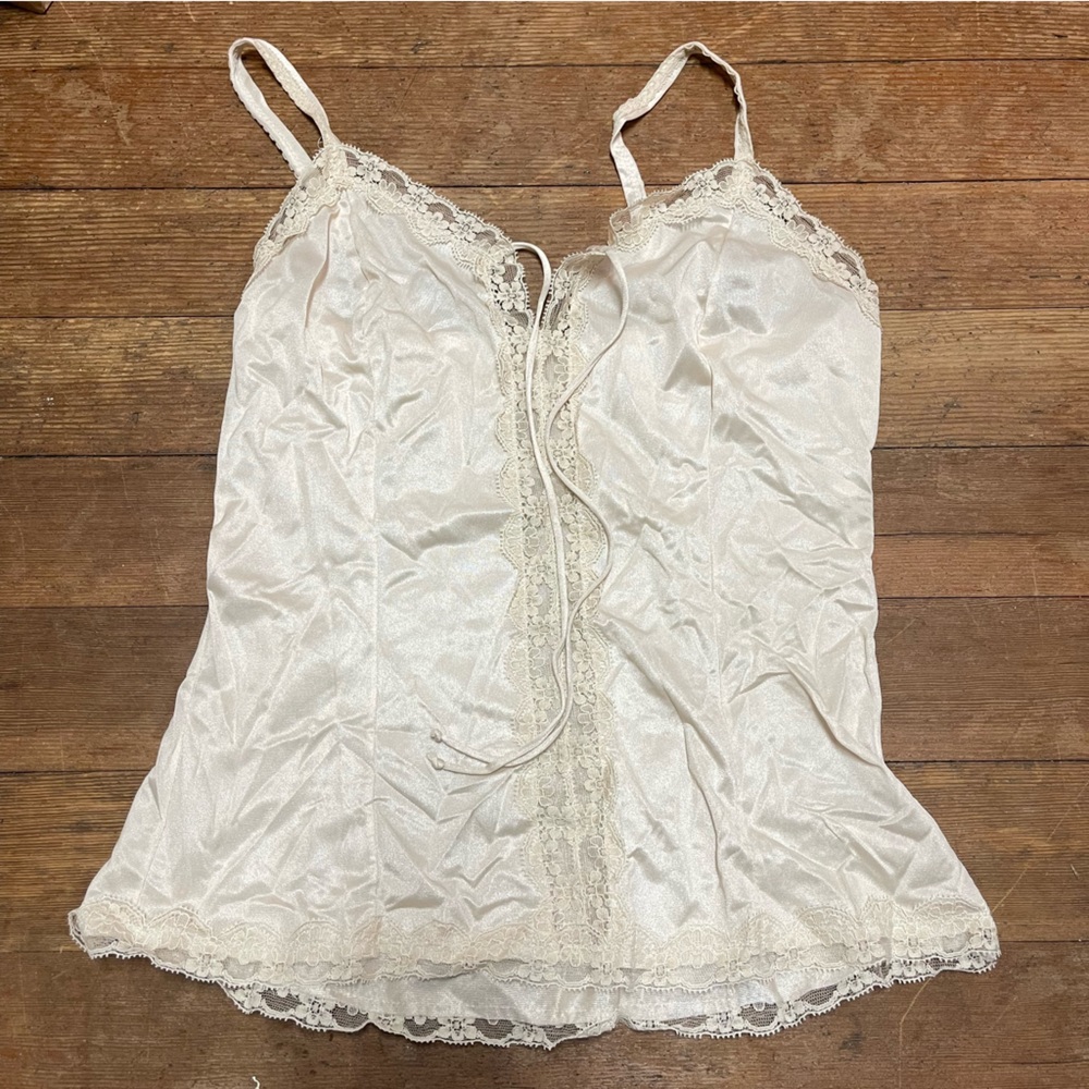 Vintage Satin and Lace Top